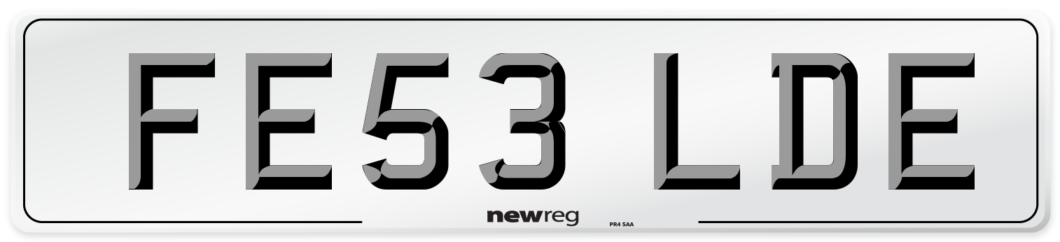 FE53 LDE Number Plate from New Reg